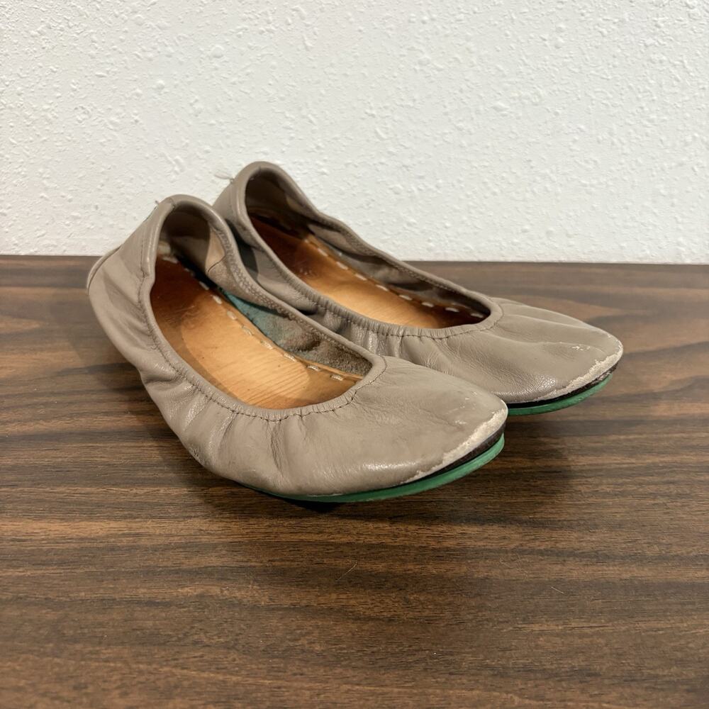 Tieks by Gavrieli Ballet Flats Women’s 7 Taupe Leather‎ Teal Sole Foldable